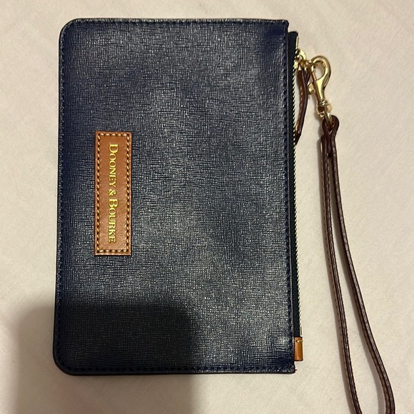Dooney & Bourke Black and Blue Leather Wristlets - Picture 3 of 12